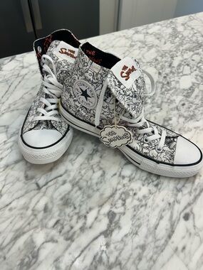 Converse Simpsons High-Top Sneakers — White & Black  Graphic